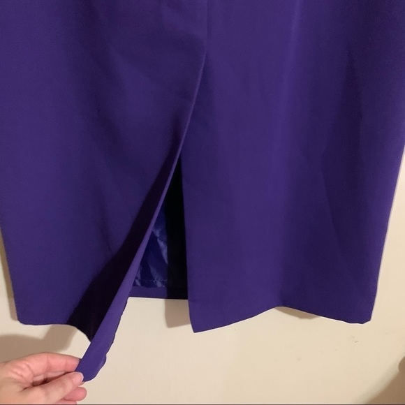 Career Dressy Lined Pencil Straight Ankle Length Maxi Skirt Purple Plum size 10 - Picture 7 of 8